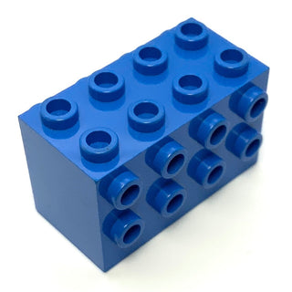 Brick, Modified 2x4x2 with Studs on Sides, Part# 2434 Part LEGO® Used - Blue  