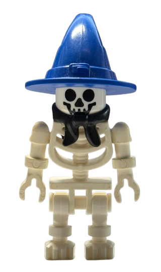 Skeleton with Standard Skull, Blue Wizard / Witch Hat and Black Bandana (Boney), gen005 - LEGO® Time Cruisers & Time Twisters Minifigure