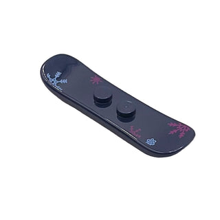 Minifigure, Utensil Snowboard Small with Medium Blue and Dark Pink Snowflakes Pattern, Part# 93218pb01 Part LEGO® Dark Blue