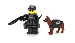 SWAT Police Officer K9 Unit Custom Minifigure, bb34