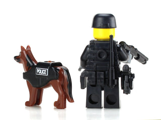 SWAT Police Officer K9 Unit Custom Minifigure, bb34