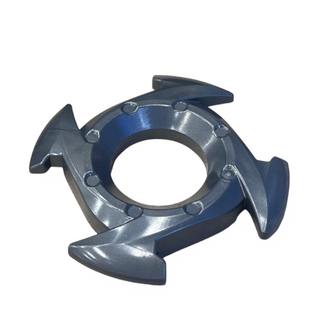 Ring 4x4 with 2x2 Hole and 4 Arrow Ends (Ninjago Spinner Crown), Part# 98341 Part LEGO® Pearl Dark Gray
