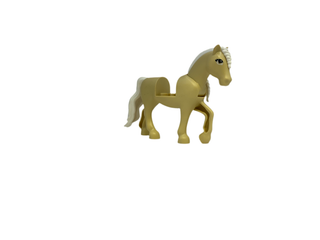 Horse with 2 x 2 Cutout and Movable Neck with Molded White Tail and Braided Mane and Printed Eyes Pattern, bb1279c02pb02 Minifigure LEGO®