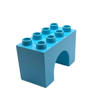 Duplo Brick 2 x 4 x 2 Arch, Part# 11198 Part LEGO® Medium Azure