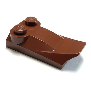 Slope, Curved 3 x 2 x 2/3 with 2 Studs, Wing End, Part# 47456 Part LEGO® Reddish Brown