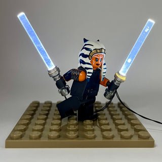 Lighting Kit, Ahsoka's Double White Lightsabers, LW-75385 Custom Parts United Brick Co®