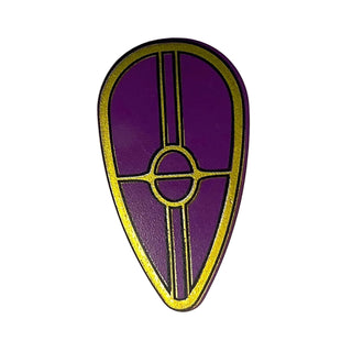 Shield Oval with Gold Border, Circle, and Lines Pattern, 2586ps1