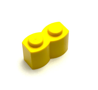Brick, Modified 1x2 with Log Profile, Part# 30136 Part LEGO® Yellow  
