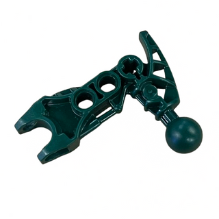 Dark teal Bionicle arm piece with ball joint connector and articulated segments.