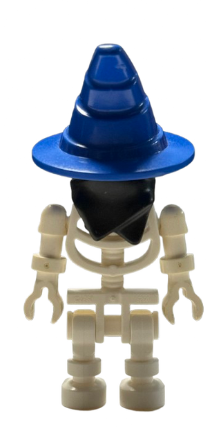 Skeleton with Standard Skull, Blue Wizard / Witch Hat and Black Bandana (Boney), gen005 - LEGO® Time Cruisers & Time Twisters Minifigure