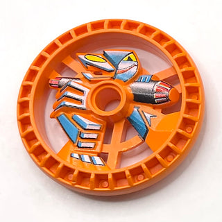 Technic, Disk 5x5 - RoboRider Talisman Wheel, Skeleton Robot Pattern, Part# 32353pb01