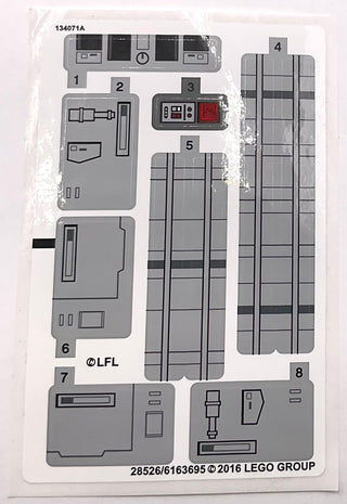 Sticker Sheet for Set TIE Striker, 75154-1 - (28526/6163695), Part# 75154stk01