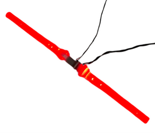 Light-Up Double-Bladed Lightsaber, DIY System, Reconnectable, LDS-LA Custom Parts United Brick Co® Red