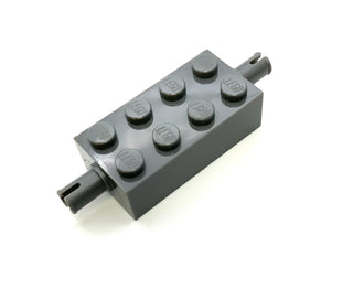 Brick, Modified 2x4 with Pins, Part# 6249 Part LEGO® Dark Bluish Gray  