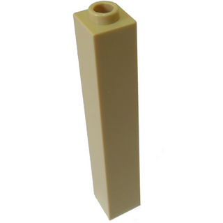 Brick 1x1x5 (Hollow Stud), Part# 2453a Part LEGO® Tan  