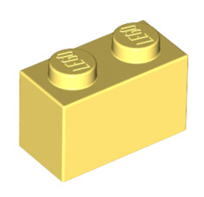 Brick 1x2, Part# 3004 and 3065 Part LEGO® Bright Light Yellow  