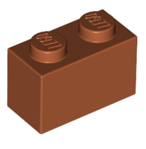 Brick 1x2, Part# 3004 and 3065 Part LEGO® Dark Orange  