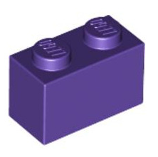 Brick 1x2, Part# 3004 and 3065 Part LEGO® Dark Purple  