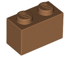 Brick 1x2, Part# 3004 and 3065 Part LEGO® Medium Nougat  