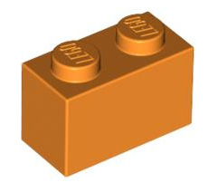 Brick 1x2, Part# 3004 and 3065 Part LEGO® Orange  