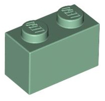 Brick 1x2, Part# 3004 and 3065 Part LEGO® Sand Green  
