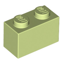 Brick 1x2, Part# 3004 and 3065 Part LEGO® Yellowish Green  