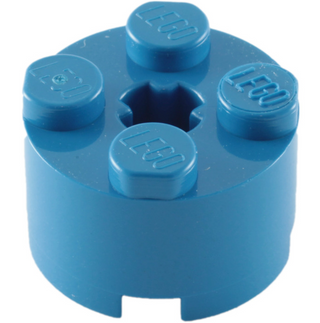 Brick Round 2x2 with Axle Hole, Part# 3941 Part LEGO® Blue  