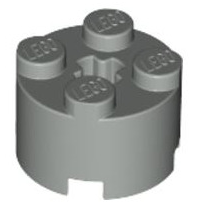 Brick Round 2x2 with Axle Hole, Part# 3941 Part LEGO® Light Bluish Gray 1 Part 