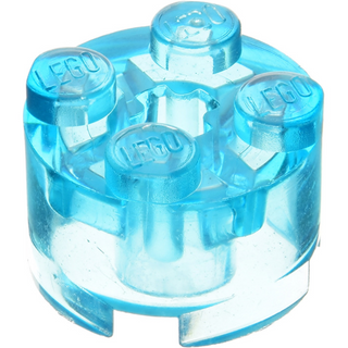 Brick Round 2x2 with Axle Hole, Part# 3941 Part LEGO® Trans-Light Blue 1 Part 