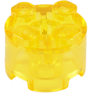 Brick Round 2x2 with Axle Hole, Part# 3941 Part LEGO® Trans-Yellow 1 Part 