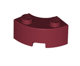 Brick Round Corner 2x2 Macaroni with Stud Notch and Reinforced Underside, Part# 85080 Part LEGO® Dark Red  