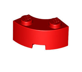 Brick Round Corner 2x2 Macaroni with Stud Notch and Reinforced Underside, Part# 85080 Part LEGO® Red  
