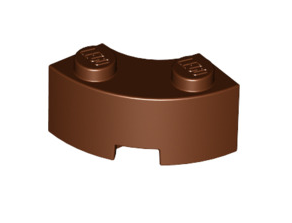 Brick Round Corner 2x2 Macaroni with Stud Notch and Reinforced Underside, Part# 85080 Part LEGO® Reddish Brown  