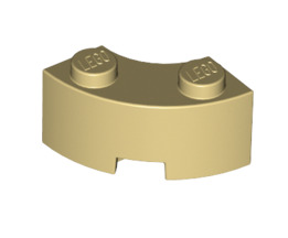 Brick Round Corner 2x2 Macaroni with Stud Notch and Reinforced Underside, Part# 85080 Part LEGO® Tan  