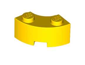 Brick Round Corner 2x2 Macaroni with Stud Notch and Reinforced Underside, Part# 85080 Part LEGO® Yellow  
