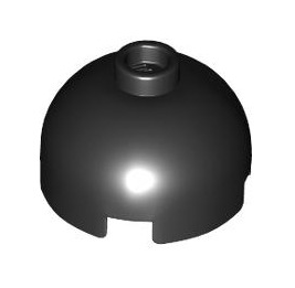 Brick Round 2x2 Dome Top with Bottom Axle Holder (Hollow Stud), Part# 553c Part LEGO® Black  