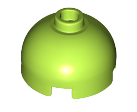 Brick Round 2x2 Dome Top with Bottom Axle Holder (Blocked Open Stud), Part# 553b Part LEGO® Lime  