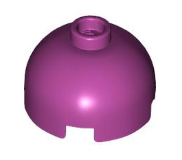 Brick Round 2x2 Dome Top with Bottom Axle Holder (Hollow Stud), Part# 553c Part LEGO® Magenta  