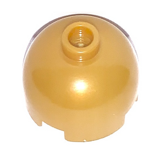 Brick Round 2x2 Dome Top with Bottom Axle Holder (Blocked Open Stud), Part# 553b Part LEGO® Pearl Gold  