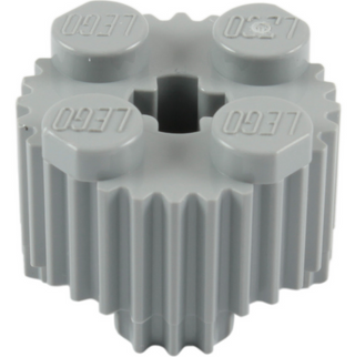 Brick Round 2x2 with Axle Hole and Grille/Fluted Profile, Part# 92947 Part LEGO® Light Bluish Gray  