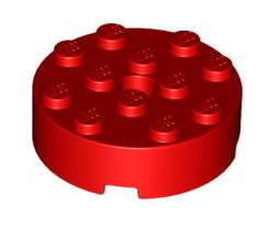 Brick Round 4x4 with Hole, Part# 87081 Part LEGO® Red  