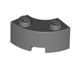 Brick Round Corner 2x2 Macaroni with Stud Notch and Reinforced Underside, Part# 85080 Part LEGO® Dark Bluish Gray  