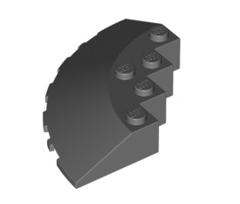 Brick Round Corner 6x6 with Slope 33 Edge, Facet Cutout, Part# 95188 Part LEGO® Dark Bluish Gray  