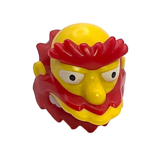 Minifigure, Head, Modified Simpsons Groundskeeper Willie with Red Beard, Eyebrows and Hair Pattern, Part# 19679pb01 Part LEGO® Yellow