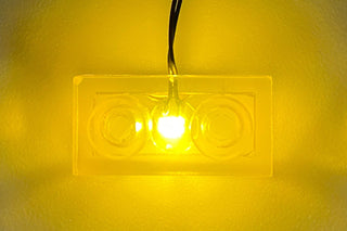 1x2 LED Light-up Plate, Battery Operated, LS1x2PB Custom Parts United Brick Co® Yellow