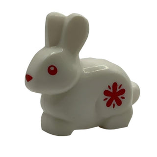 Bunny / Rabbit with Red Eyes, Flower Pattern LEGO® Animals LEGO®