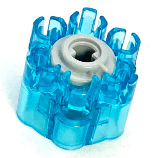 Projectile Launcher Part, Rapid Shooter Six Barrel - Angled Barrels with Light Bluish Gray Trigger (18588 / 18587), Part# 1858c01 Part LEGO® Trans-Light Blue