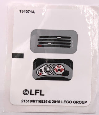 Sticker Sheet for Set Flash Speeder, North American Version, 75091 - (21519/6116836), Part# 75091stk01b Part LEGO® Complete