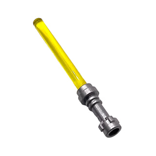 Star Wars Lightsaber Blade (Multiple Colors) and Metallic Silver Hilt, Part# 64567 + 30374 Part LEGO® Trans-Yellow