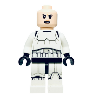 Imperial Stormtrooper - Female, Dual Molded Helmet with Gray Squares on Back, Light Nougat Head, Angry Smile, sw1168 Minifigure LEGO®